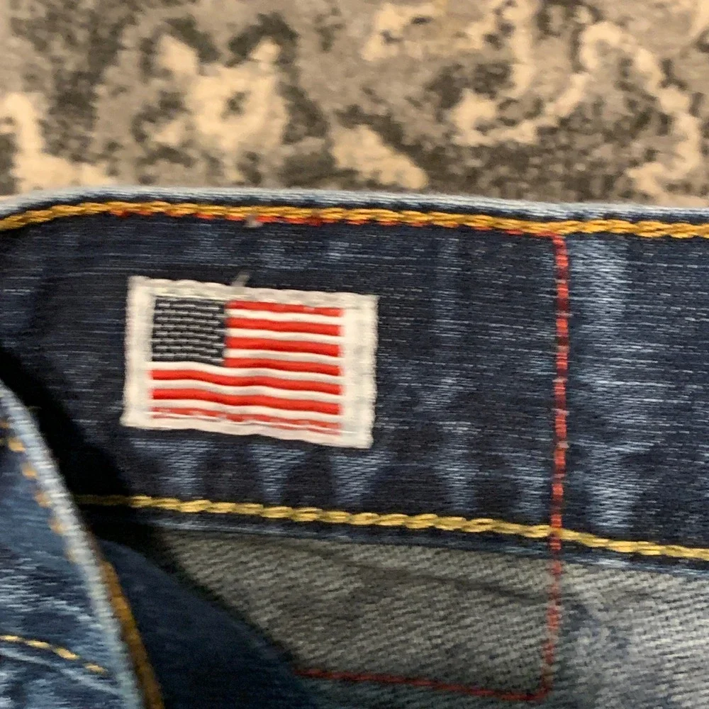 True Religion Billy Jeans Mens 32 Blue Straight Leg Made in USA M24-858H73